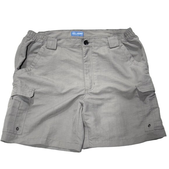 REEL LEGENDS PERFORMANCE OUTFITTERS Mens Shorts Gray 7 Pocket Cargo Pants Size L - Picture 3 of 11